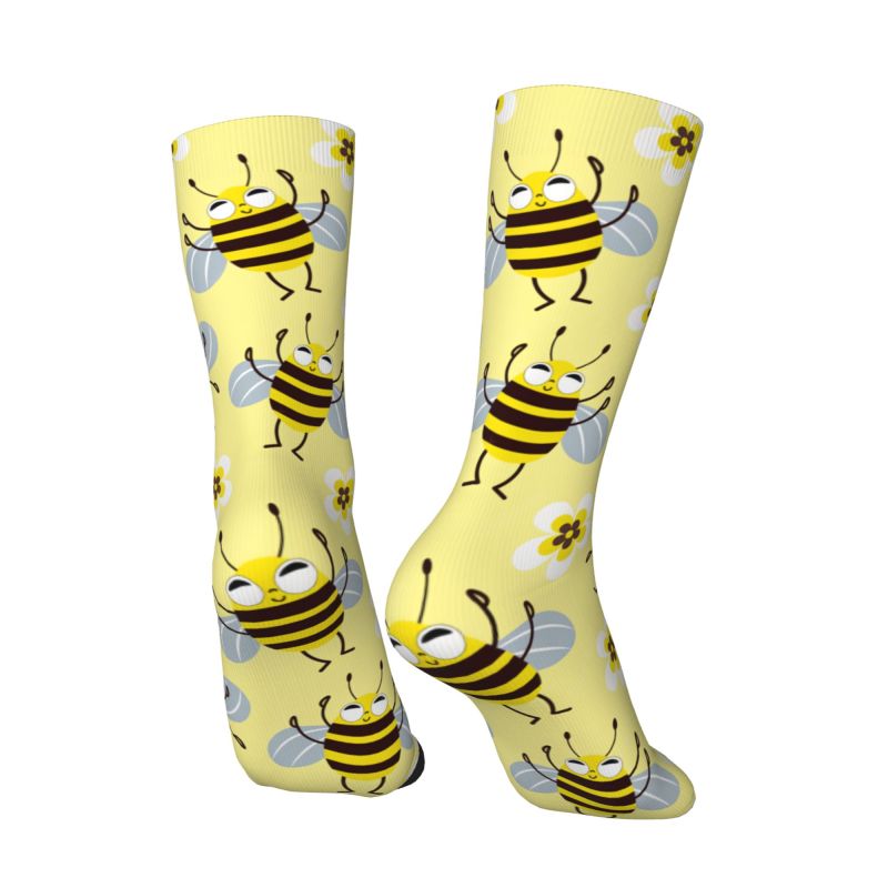 Dress Sock Men - Custom Cool Mens Funny Bees Flowers