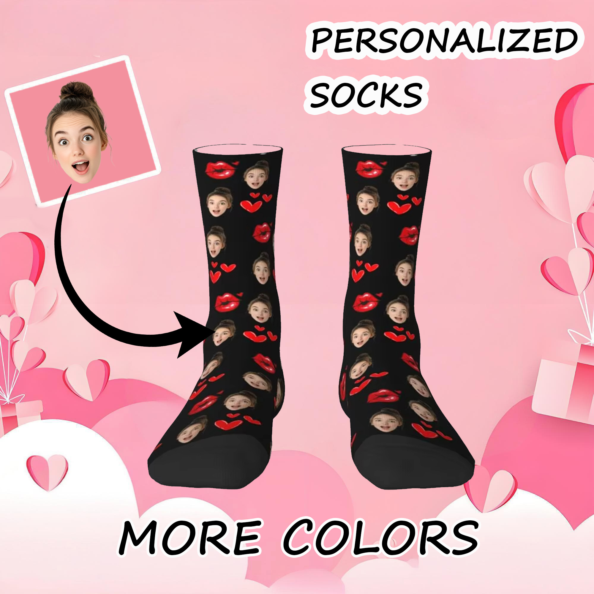 Dress Sock Men - Custom Novelty Mens Personalized Head Face
