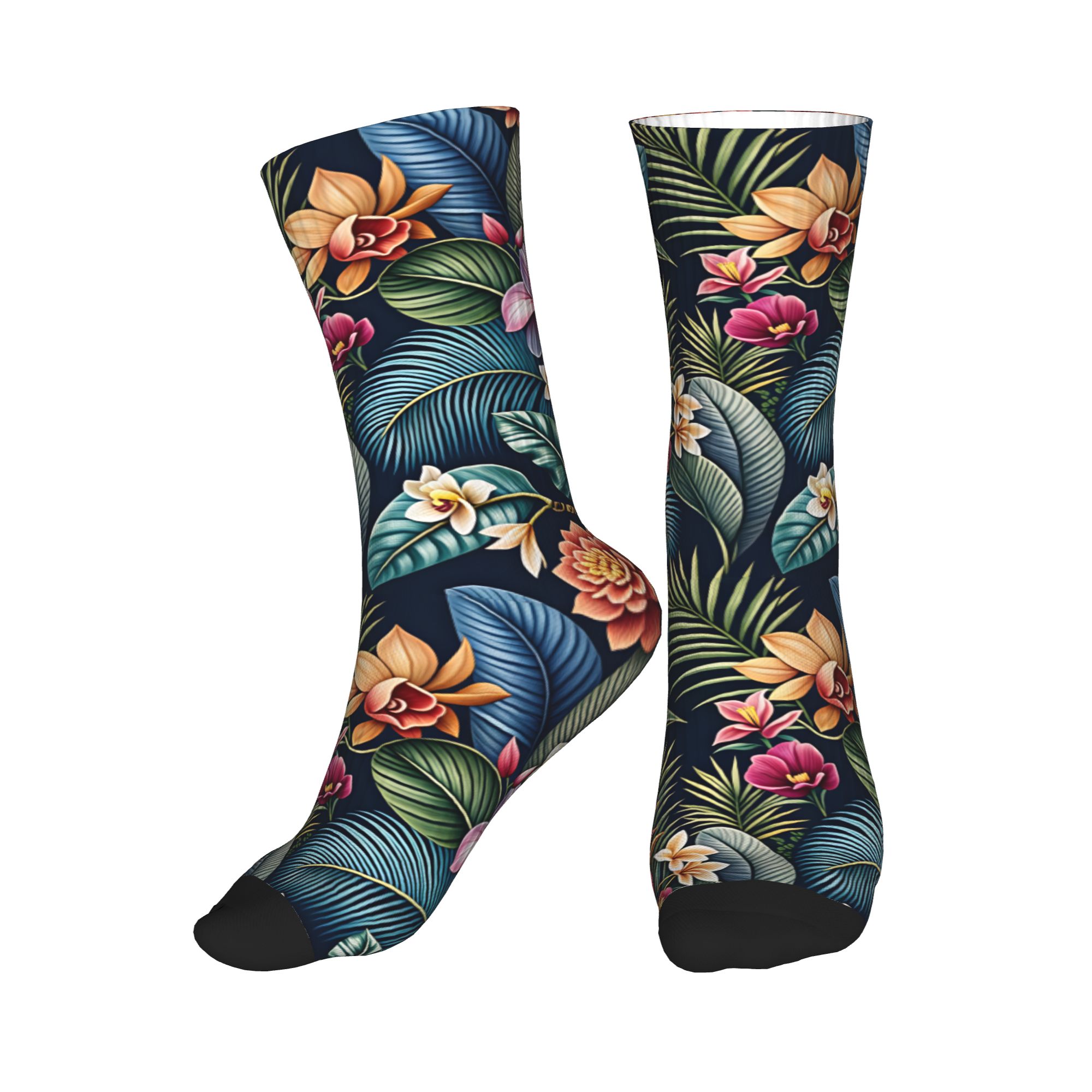 Dress Sock Men - Cute Men's Vintage Dark Tropical 3D