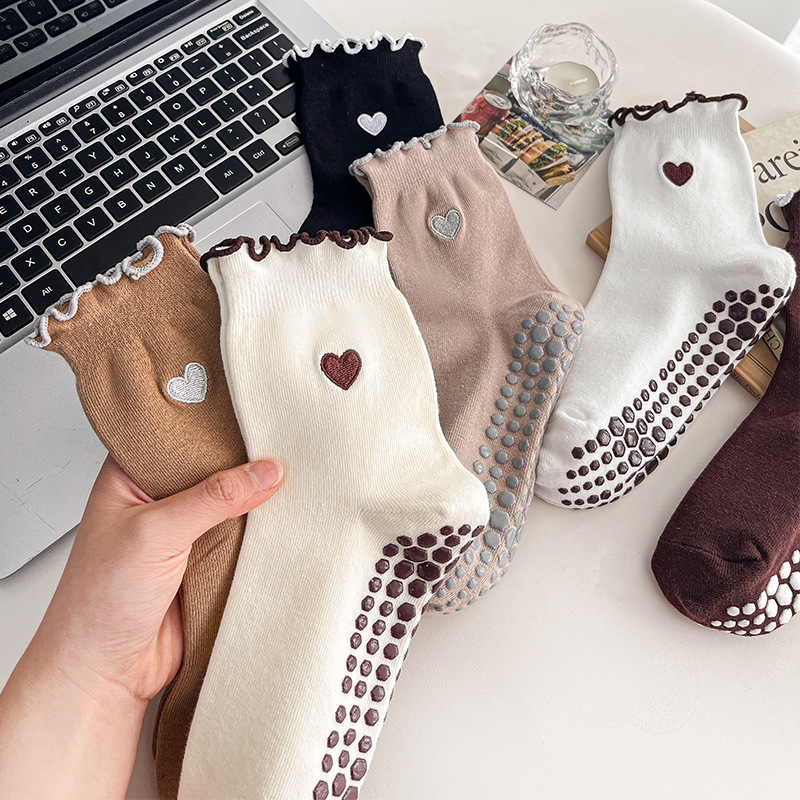 Yoga Socks Women Cotton Heart  - Grip Sock Yoga ulasan dan harga