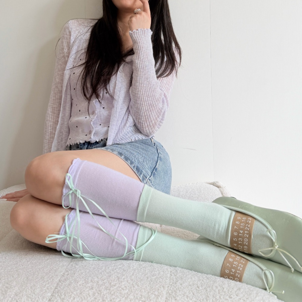 Sweet Balletcore Color Block S - Boot Sock Slouchy ulasan dan harga