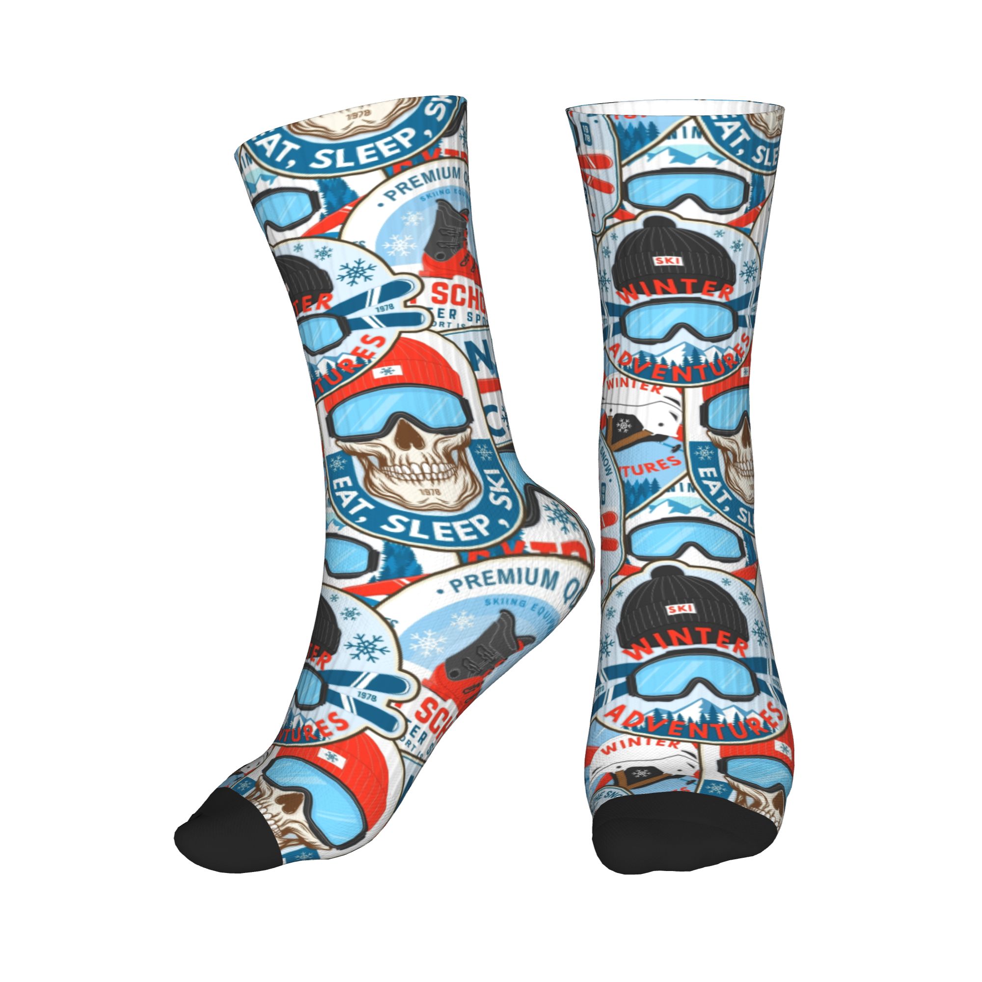 Vintage Red Blue Ski Club Seam - Dress Sock Men ulasan dan harga