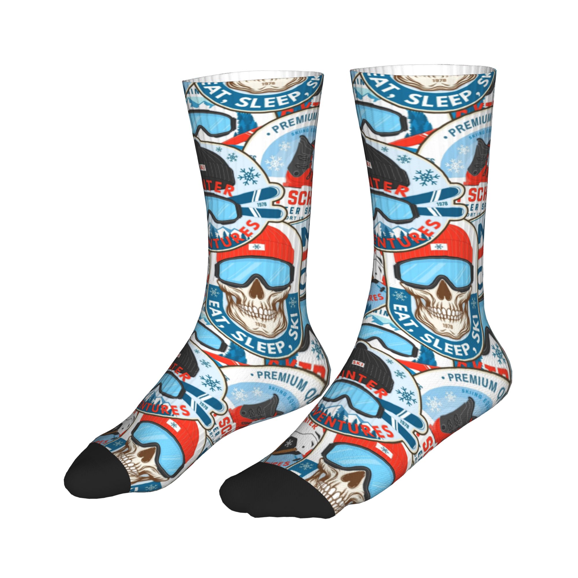 Vintage Red Blue Ski Club Seam - Dress Sock Men ulasan dan harga