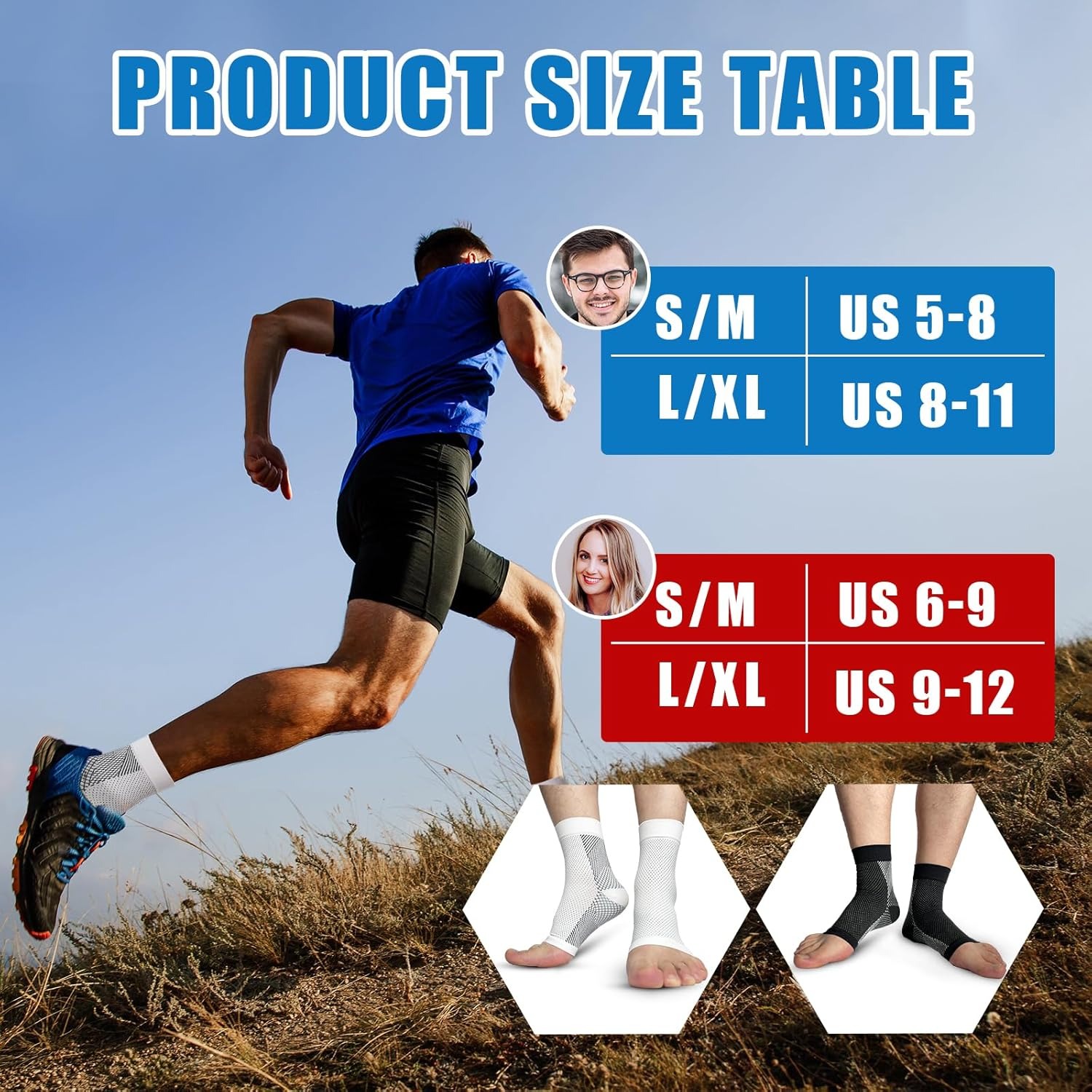 1pair Neuropathy Socks, Ankle  - Ankle Brace Sock ulasan dan harga