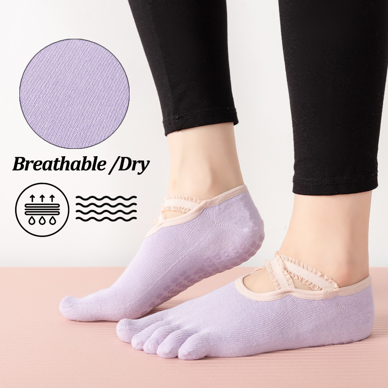 Ladies Non-Slip Pilates Socks  - Grip Sock Yoga ulasan dan harga