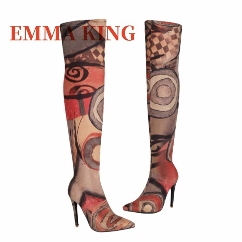 Women's Art Print Thigh High B - No Show Sock Women ulasan dan harga