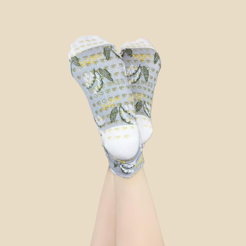 Floral Jacquard Yoga Socks for - Grip Sock Yoga ulasan dan harga