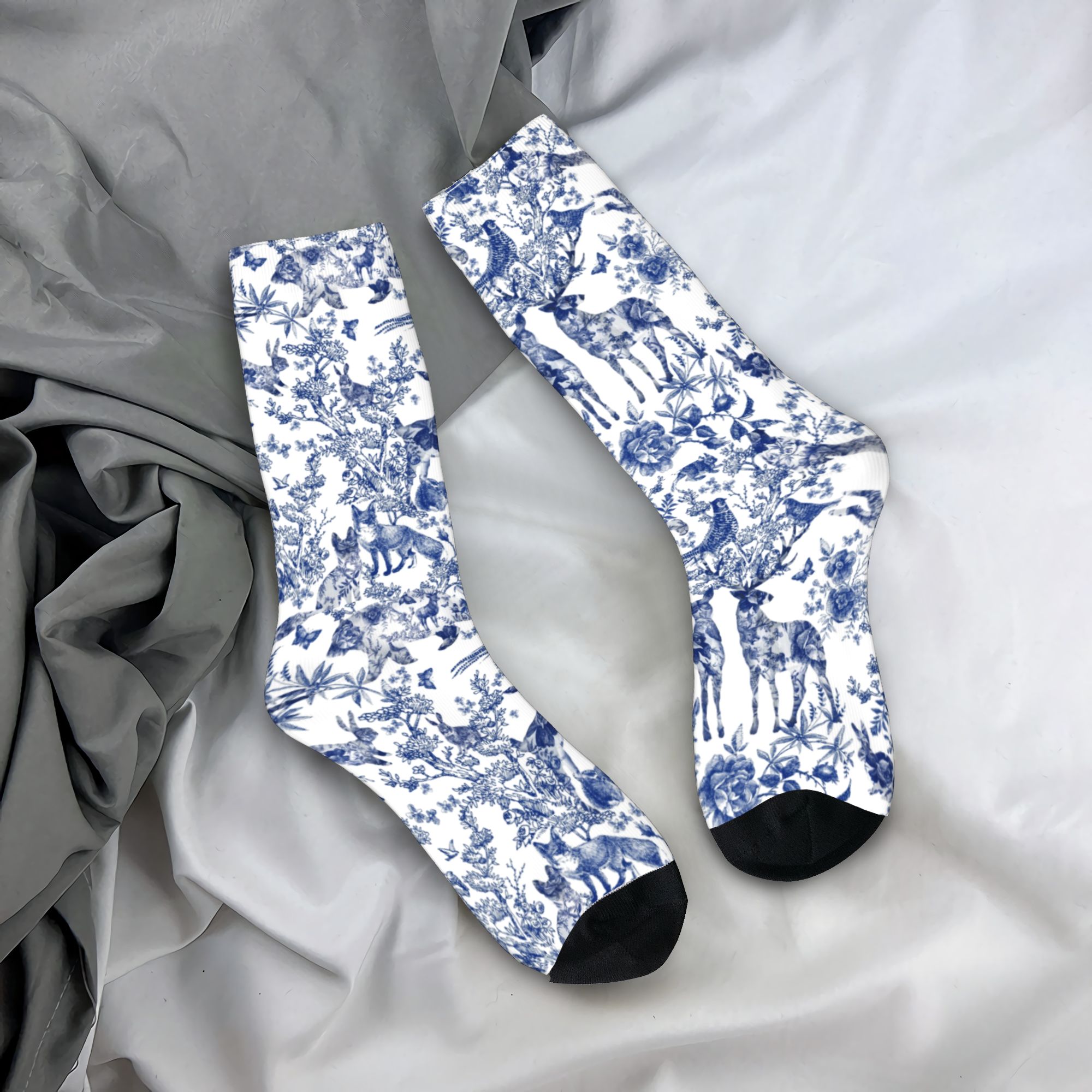 Custom Vintage French Toile De - Dress Sock Men ulasan dan harga