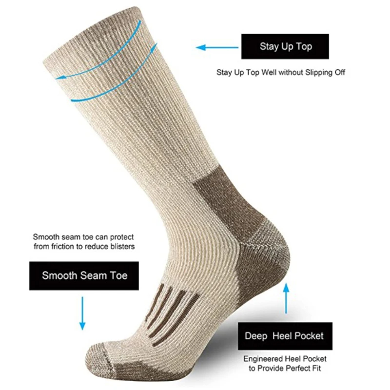 80% Wool Socks Thicken Warm Hi - Wool Hiking Sock ulasan dan harga