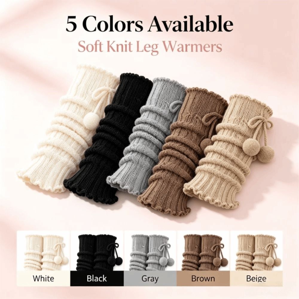 Knitted Knit Leg Warmers Ruffl - Boot Sock Slouchy ulasan dan harga